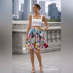 LOVE MOSCHINO Floral White Skirt – Size 6 (US)
